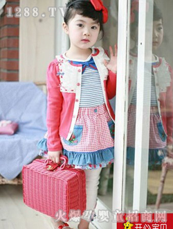 開(kāi)心寶貝粉色女童服裝