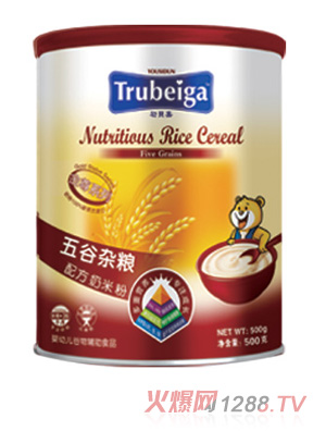 初貝嘉嬰幼兒五谷雜糧配方奶米粉罐裝