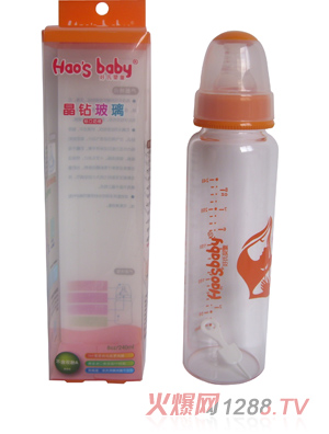 好氏嬰童標口晶鉆玻璃奶瓶240ml