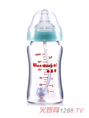 小王子6安寬口徑高硼硅玻璃自動奶瓶