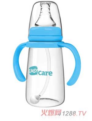 伊斯卡爾160mlPP自動標(biāo)準(zhǔn)口徑奶瓶（藍）