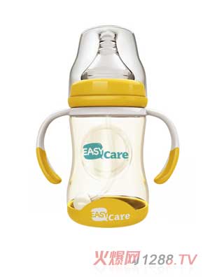 伊斯卡爾160mlPPSU自動(dòng)寬口徑感溫奶瓶（黃）