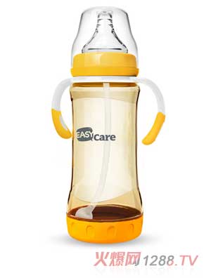 伊斯卡爾330mlPPSU防脹氣自動(dòng)奶瓶（橙）