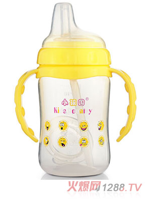 小孩國貼心兩用學飲奶瓶240ML黃色