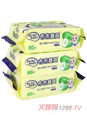布布寶貝A嬰兒高級版手口(無蓋)柔濕巾80抽3包