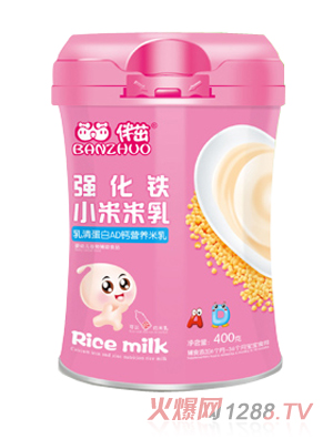 伴茁強(qiáng)化鐵小米米乳-乳清蛋白AD鈣營養(yǎng)米乳400g