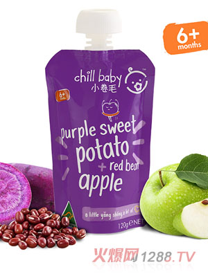 小卷毛果泥（紫甘薯+紅豆+蘋(píng)果）