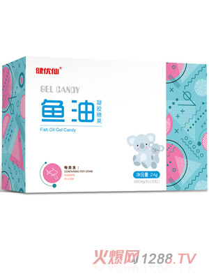 健優(yōu)仙魚(yú)油凝膠糖果橫盒