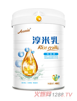 Assnia鈣鐵鋅淳米乳罐裝