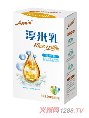 Assnia鈣鐵鋅淳米乳盒裝