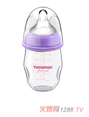 優(yōu)秀媽咪可愛企鵝寬口徑玻璃奶瓶150ml