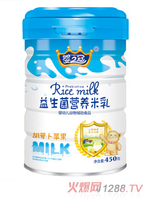 嬰之冠益生菌營養(yǎng)米乳 胡蘿卜蘋果 聽裝