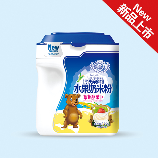 嘉盈貝草莓胡蘿卜水果奶米粉