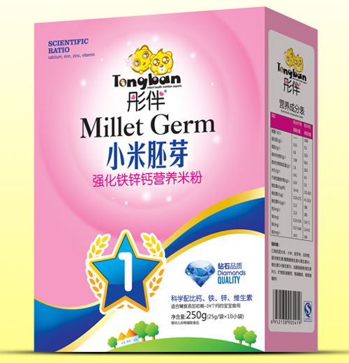 彤伴強(qiáng)化鐵鋅鈣小米胚芽米粉盒裝