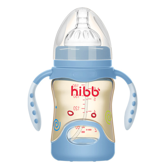 浩一貝貝防摔PPSU奶瓶藍(lán)色180ml