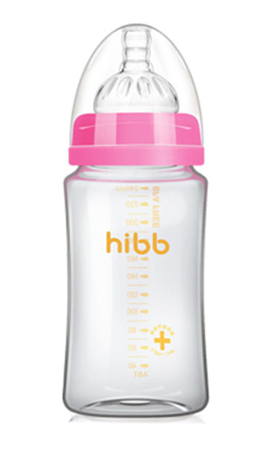 浩一貝貝寬口玻璃奶瓶紅色240ml