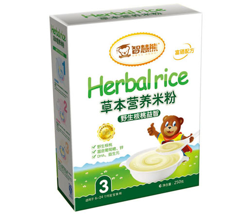 智慧熊野生核桃益智草本營(yíng)養(yǎng)米粉3段盒裝